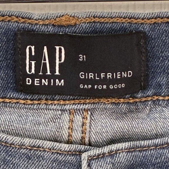 Gap Girlfriend Jeans Womens 31 Embroidered Flowers Straight Leg Mid Rise Boho - Picture 2 of 8